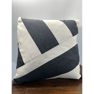 Kim Salmela Color Block Feather Pillow Gray And White Size 21x21"
